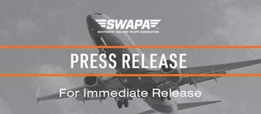 Press Release: Southwest Airlines Pilots Association Elects Captain Casey Murray as New Union President